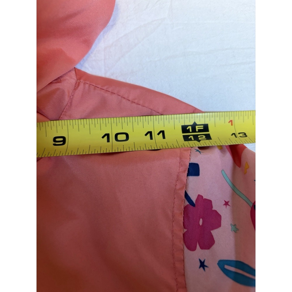 Eddie Bauer Kids Girls 7 Hooded Windbreaker Jacket Pink Floral Full Zip Pockets - Picture 5 of 12